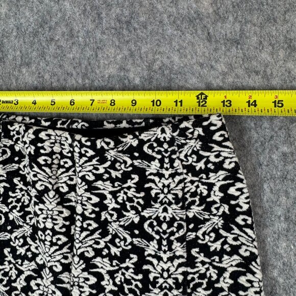By Anthropologie Flare Pants High Waist Stretch Black White Boho Sz XS - Picture 8 of 13